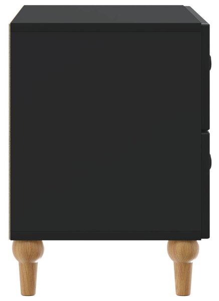 Éjjeliszekrény fiókkal Fekete 62 x 34,5 x 48 cm Szerelt Fa