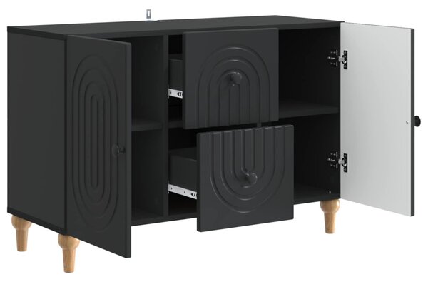 TV szekrény fiókkal Fekete 89 x 34,5 x 60 cm Szerelt Fa