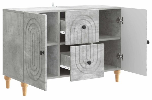 TV szekrény fiókkal Betonszürke 89 x 34,5 x 60 cm Szerelt Fa
