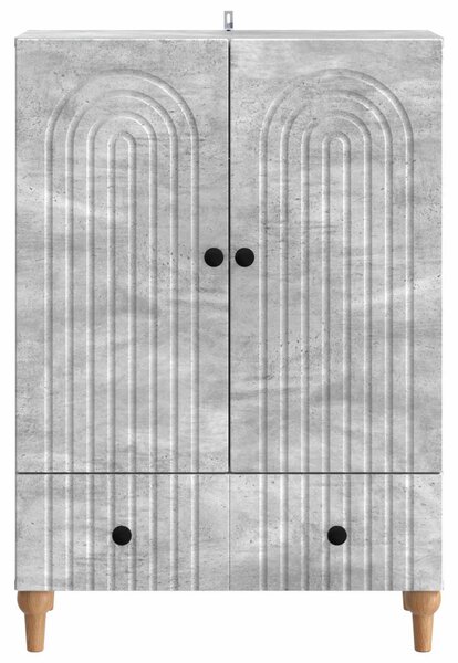 Széf fiókkal Betonszürke 66 x 34,5 x 95 cm Szerelt Fa