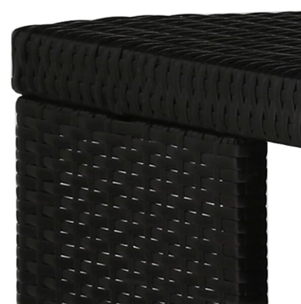 VidaXL 5 darabos fekete polyrattan kerti bárszett párnákkal