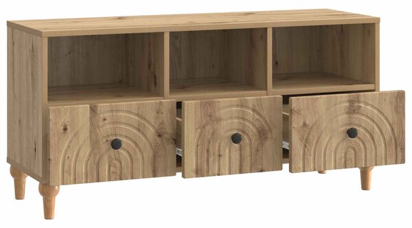 TV szekrény 102 x 34,5 x 50 cm Kézműves Tölgy Mérnöki fa