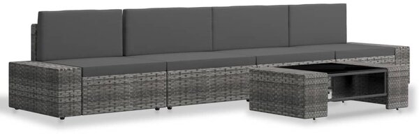 VidaXL 5 részes szürke polyrattan kerti ülőgarnitúra
