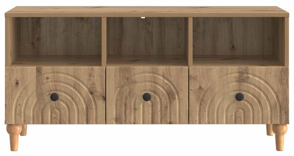 TV szekrény 102 x 34,5 x 50 cm Kézműves Tölgy Mérnöki fa