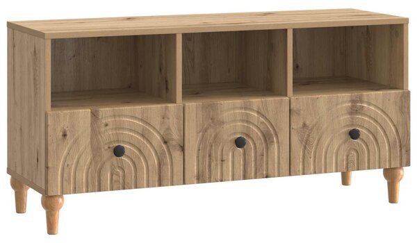 TV szekrény 102 x 34,5 x 50 cm Kézműves Tölgy Mérnöki fa