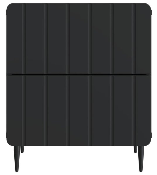 Éjjeliszekrény fiókkal Fekete 43 x 34,5 x 49,5 cm Szerelt Fa