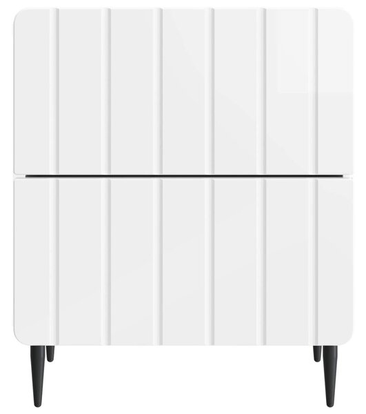 Éjjeliszekrény 2 db Magasfényű Fehér 43 x 34,5 x 49,5 cm
