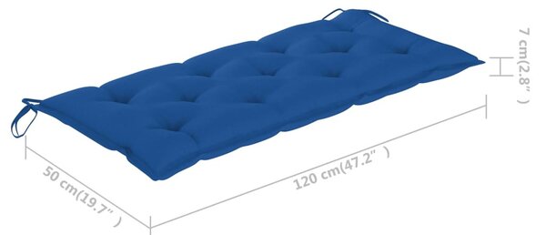 Összecsukható bambusz kerti pad párnával 118 cm