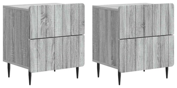 Éjjeliszekrény 2 db Szürke Sonoma 43 x 34,5 x 49,5 cm