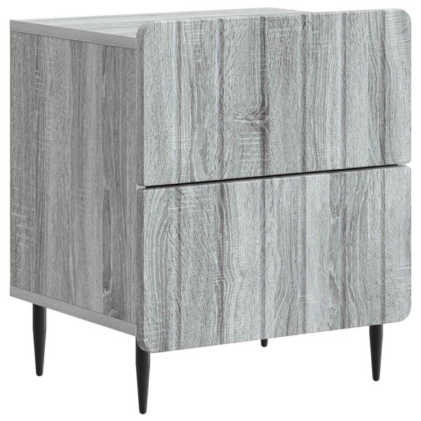Éjjeliszekrény 2 db Szürke Sonoma 43 x 34,5 x 49,5 cm