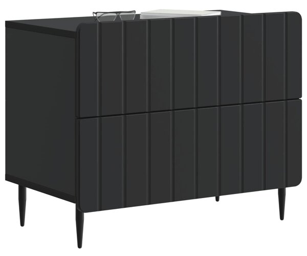 Éjjeliszekrény fiókkal Fekete 62 x 34,5 x 49,5 cm Szerelt Fa