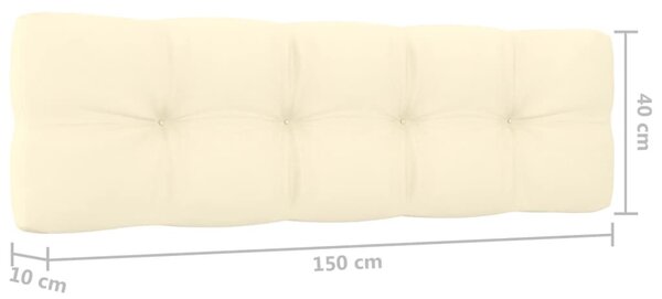 Impregnált fenyőfa kerti pad krémstínű párnákkal 179 cm