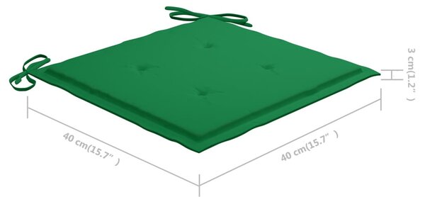 2 db összecsukható bambusz kerti szék párnával