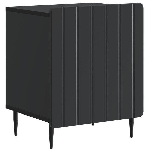 Éjjeliszekrény 2 db Fekete 43 x 34,5 x 52 cm Szerelt Fa