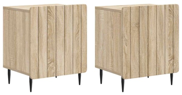 Éjjeliszekrény 2 db Sonoma Tölgy 43 x 34,5 x 52 cm Szerelt Fa