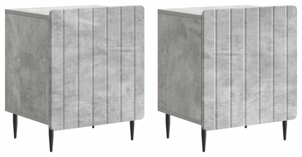 Éjjeliszekrény 2 db Betonszürke 43 x 34,5 x 52 cm Szerelt Fa
