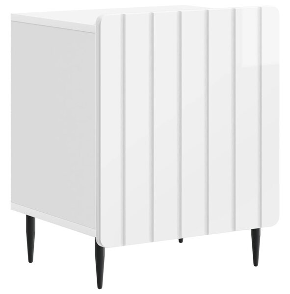 Éjjeliszekrény 2 db Magasfényű Fehér 43 x 34,5 x 52 cm