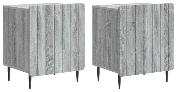 Éjjeliszekrény 2 db Szürke Sonoma 43 x 34,5 x 52 cm Szerelt Fa