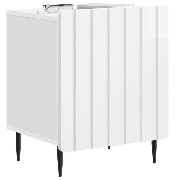 Éjjeliszekrény 2 db Magasfényű Fehér 43 x 34,5 x 52 cm