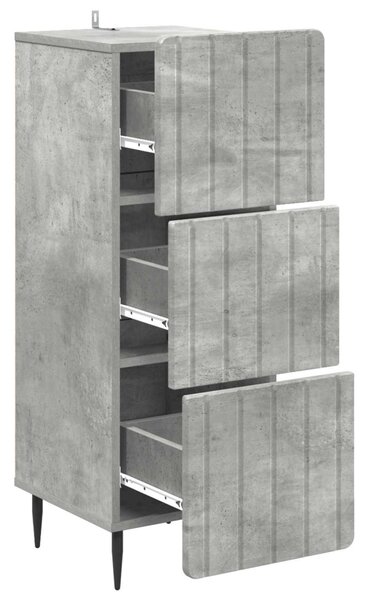 Fiókos szekrény Betonszürke 33 x 34,5 x 92 cm Szerelt Fa