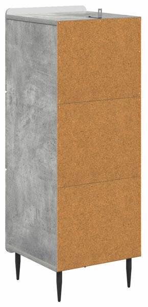 Fiókos szekrény Betonszürke 33 x 34,5 x 92 cm Szerelt Fa