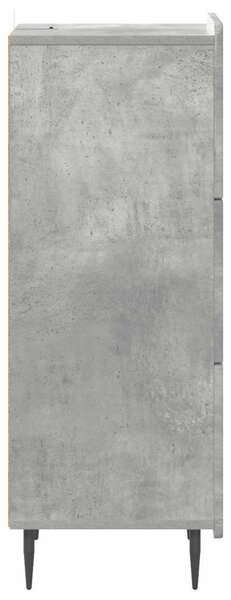 Fiókos szekrény Betonszürke 33 x 34,5 x 92 cm Szerelt Fa