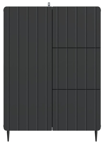 Széf fiókkal Fekete 66 x 34,5 x 91,5 cm Szerelt Fa