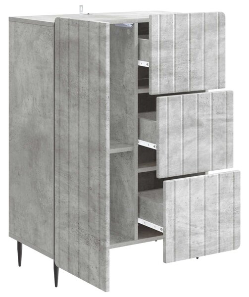 Széf fiókkal Betonszürke 66 x 34,5 x 91,5 cm Szerelt Fa