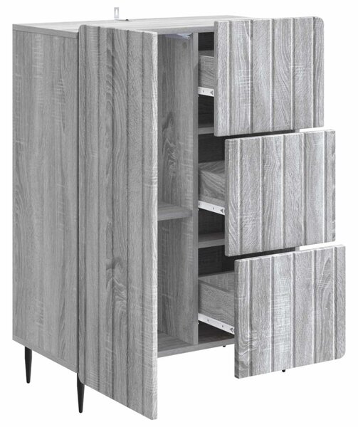 Széf fiókkal Szürke Sonoma 66 x 34,5 x 91,5 cm Szerelt Fa
