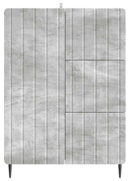 Széf fiókkal Betonszürke 66 x 34,5 x 91,5 cm Szerelt Fa