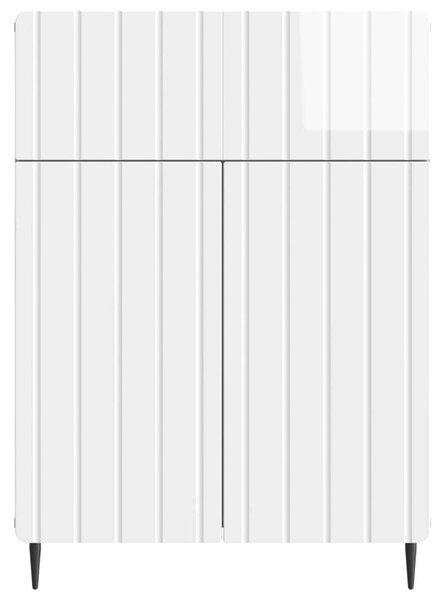 Széf fiókkal Magasfényű Fehér 66 x 34,5 x 92 cm Szerelt Fa