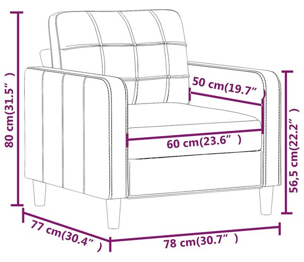 Barna szövet kanapéfotel 60 cm