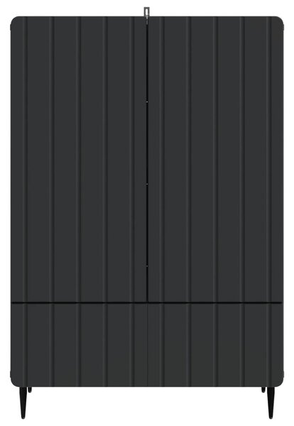 Széf fiókkal Fekete 66 x 34,5 x 97 cm Szerelt Fa