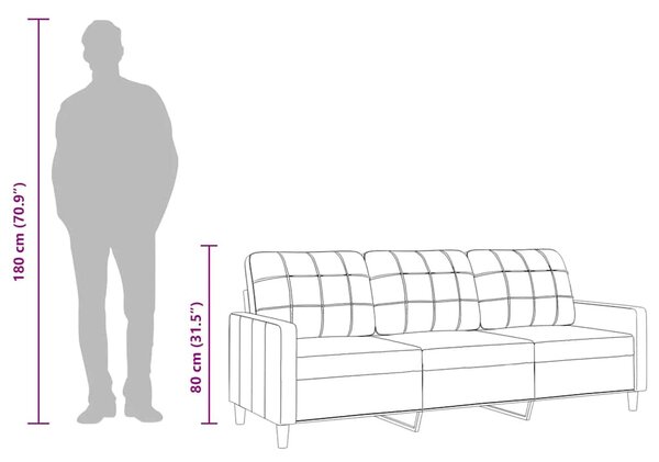 3 személyes világossárga szövet kanapé 180 cm