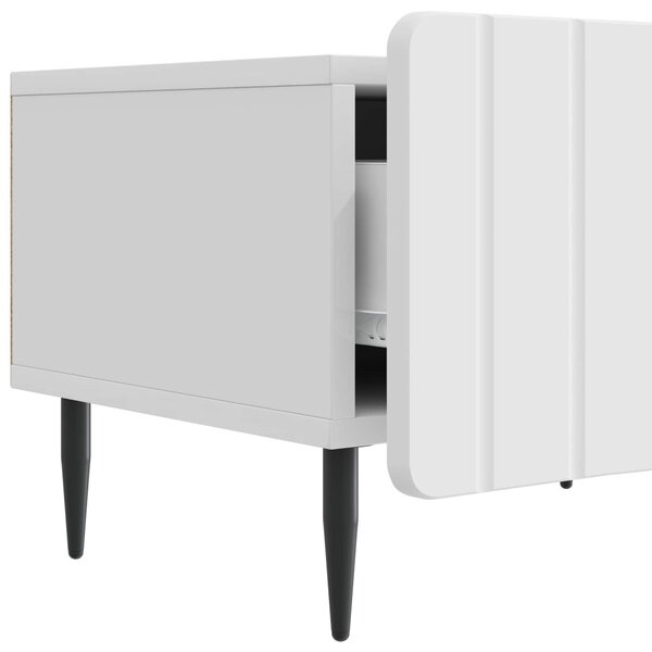 TV szekrény Magasfényű Fehér 147 x 34,5 x 32 cm Szerelt Fa
