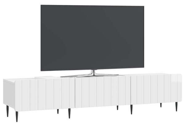 TV szekrény Magasfényű Fehér 147 x 34,5 x 32 cm Szerelt Fa