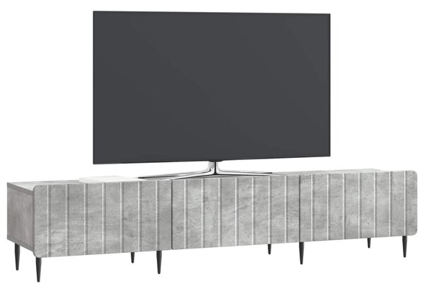 TV szekrény fiókkal Betonszürke 147 x 34,5 x 32 cm Szerelt Fa