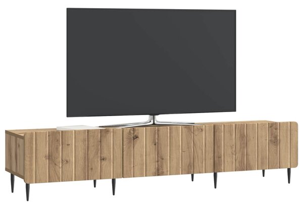 TV szekrény 147 x 34,5 x 32 cm Kézműves Tölgy Szerelt Fa