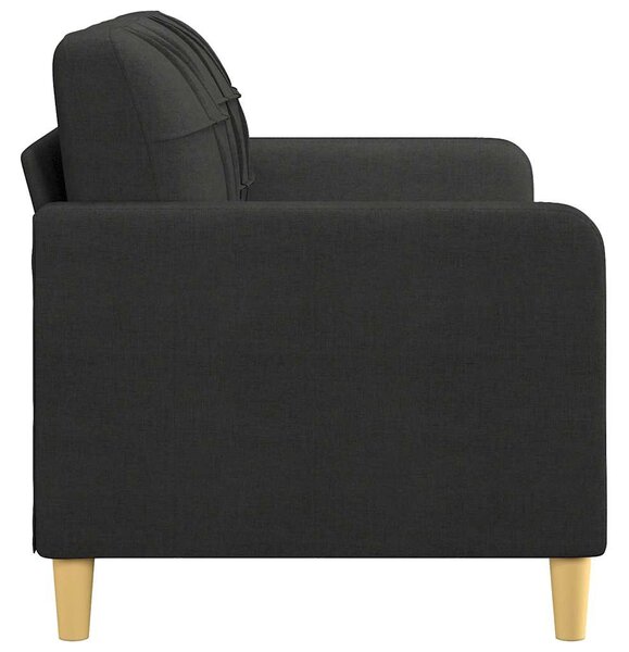 Kétszemélyes fekete szövetkanapé 140 cm