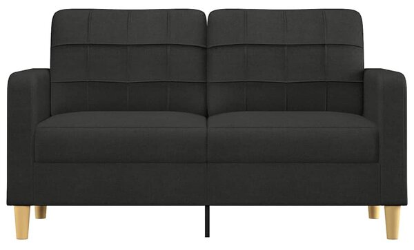 Kétszemélyes fekete szövetkanapé 140 cm