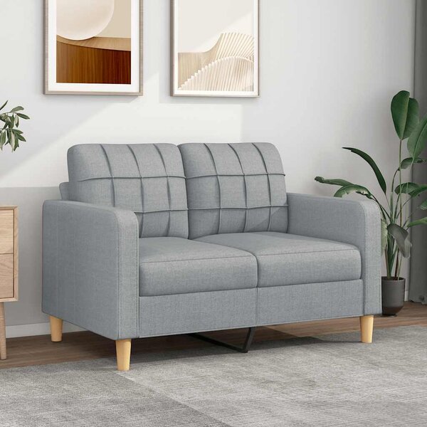 Kétszemélyes világosszürke szövetkanapé 120 cm