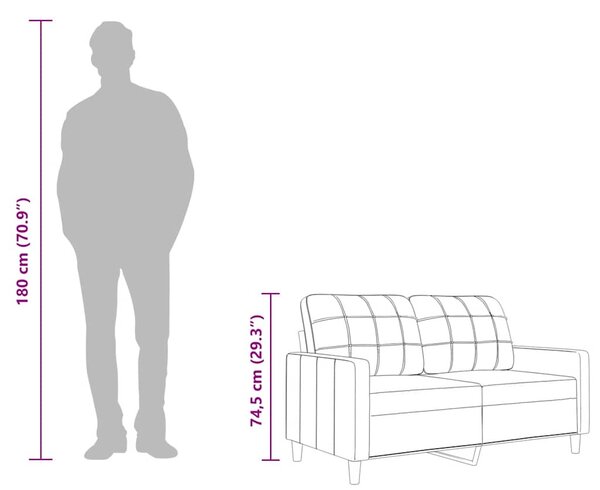 Kétszemélyes krémszínű szövetkanapé 140 cm