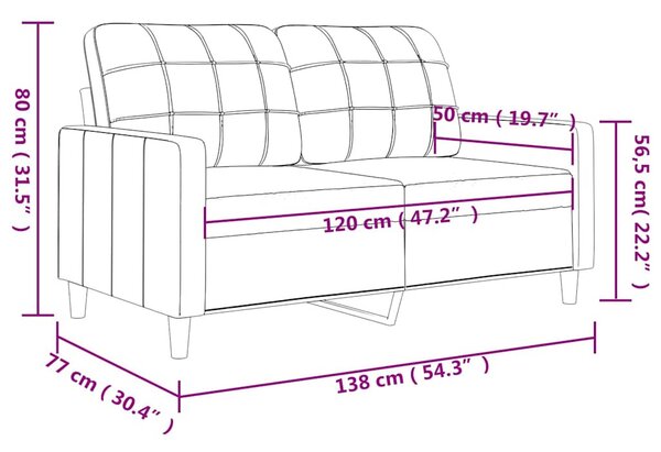Kétszemélyes sötétszürke szövetkanapé 120 cm