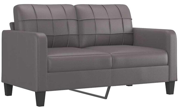 2 személyes szürke műbőr kanapé 140 cm