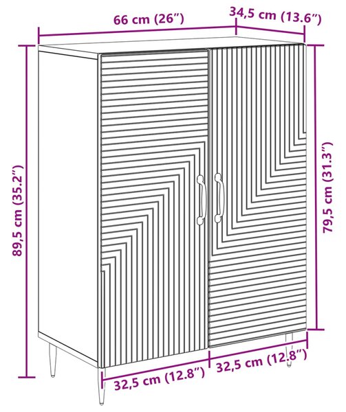 Széf Antik Fa 66 x 34,5 x 89,5 cm Szerelt Fa