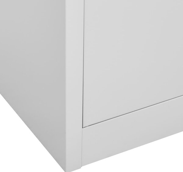 2 db világosszürke acél zárható szekrény 90 x 45 x 92,5 cm