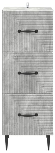 Fiókos szekrény Betonszürke 33 x 34,5 x 89,5 cm Szerelt Fa