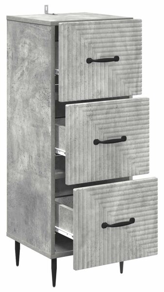 Fiókos szekrény Betonszürke 33 x 34,5 x 89,5 cm Szerelt Fa