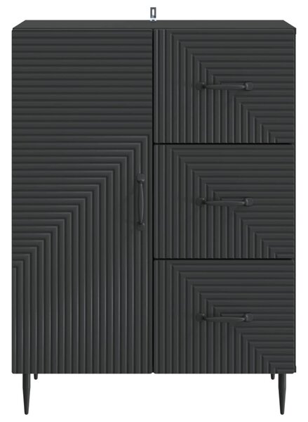 Széf fiókkal Fekete 66 x 34,5 x 89,5 cm Szerelt Fa