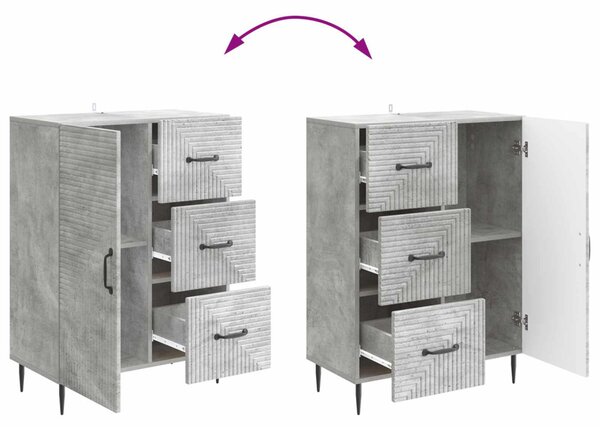 Széf fiókkal Betonszürke 66 x 34,5 x 89,5 cm Szerelt Fa